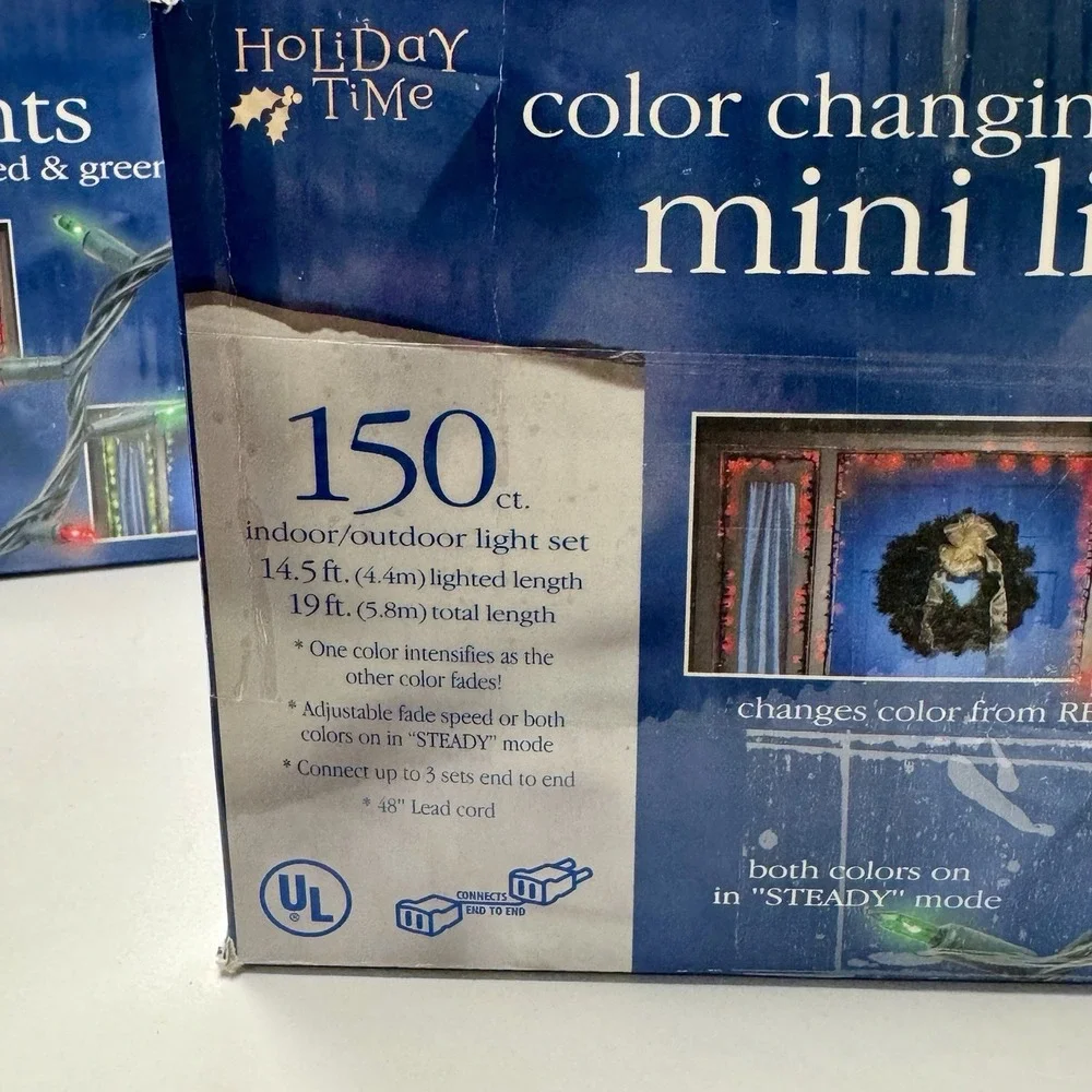 Color Changing Mini Christmas Lights Indoor/Outdoor 2 Box 150ct Red Green Tested